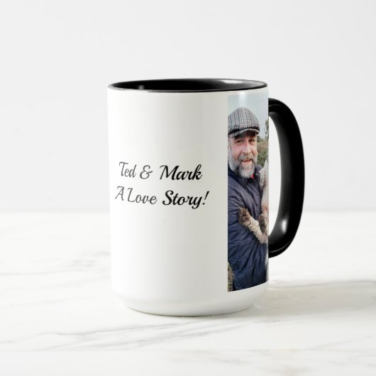 Eine Liebe - bearbeitbare Texte und Bilder Tasse (VorderseiteRechts)