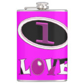 Eine Liebe brüchig rosa sagt es laut Flachmann (Vorderseite)