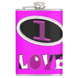 Eine Liebe brüchig rosa sagt es laut Flachmann