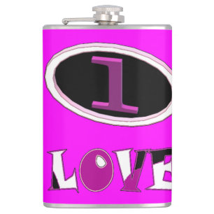 Eine Liebe brüchig rosa sagt es laut Flachmann