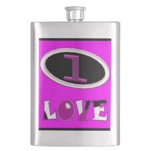 Eine Liebe brüchig rosa sagt es laut Flachmann