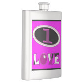 Eine Liebe brüchig rosa sagt es laut Flachmann (Rechts)