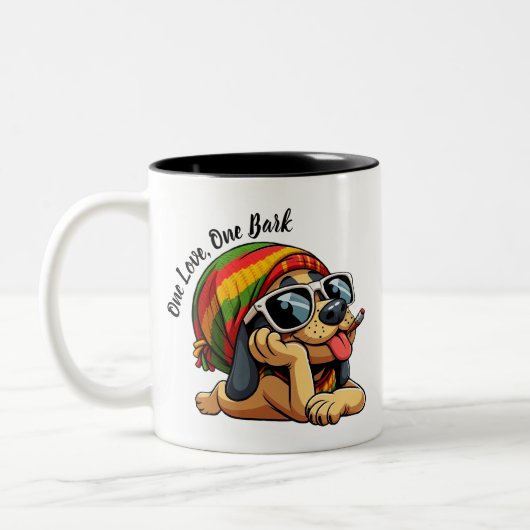 Eine Liebe ein Bark Funny Dog Zweifarbige Tasse (Links)
