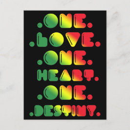 EINE LIEBE, EIN HERZ, EIN ZIEL. POSTKARTE
