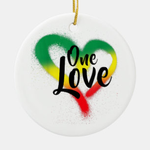 Eine Liebe, ein Herz Reggae Vibes Keramik Ornament