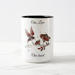 Eine Liebe, eine Herz Kaffee-Tasse Zweifarbige Tasse