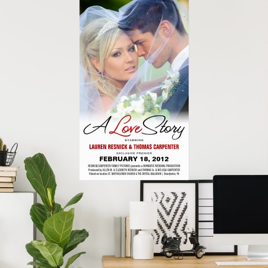 Eine Liebe-Geschichte - Hochzeitsfilm-Foto-Poster Poster (Heimbüro)