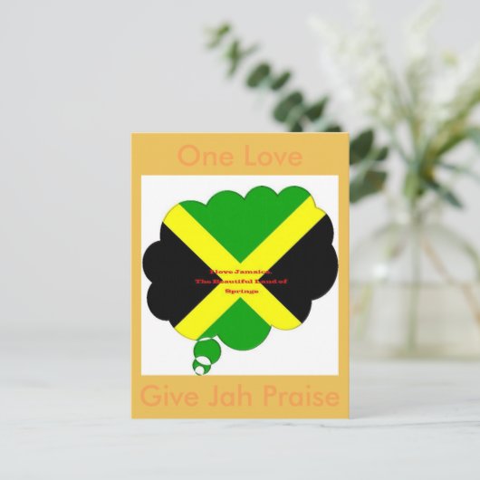 Eine Liebe gibt Jah Praise Card Postkarte (Stehend Vorderseite)