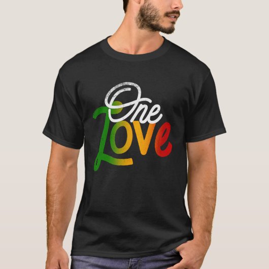 Eine Liebe Heart Rasta Reggae Roots Kleidung T Pea T-Shirt (Vorderseite)