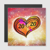 Eine Liebe Herz individuell anpassbare Neujahrskar Magnetkarte (Vorne/Hinten)