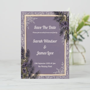 Eine Liebe in Bloom Lavender Wedding Einladung
