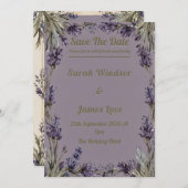 Eine Liebe in Bloom Lavender Wedding Einladung (Vorne/Hinten)