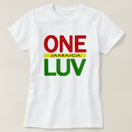 Eine Liebe Jamaica Red Gold Green T-Shirt (Design vorne)