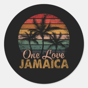 Eine Liebe Jamaica schenken Karibikurlaub Reggae Runder Aufkleber