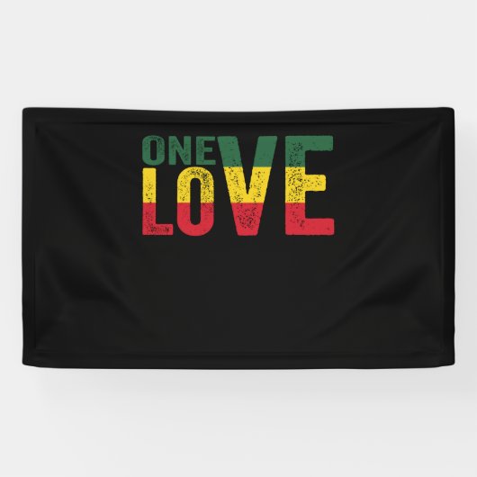 Eine Liebe Jamaican Rasta Reggae Banner (Horizontal)