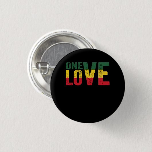Eine Liebe Jamaican Rasta Reggae Button (Vorne & Hinten)