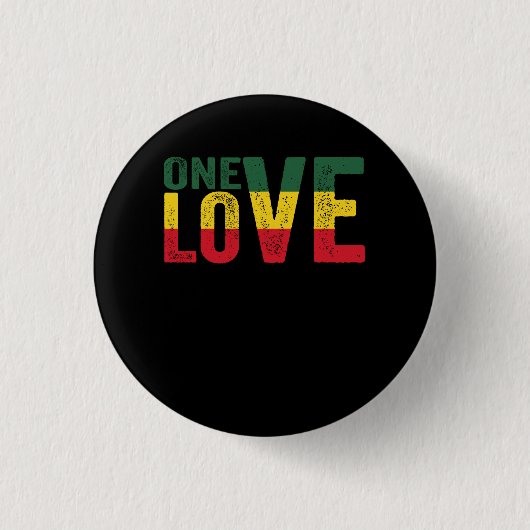 Eine Liebe Jamaican Rasta Reggae Button (Vorderseite)