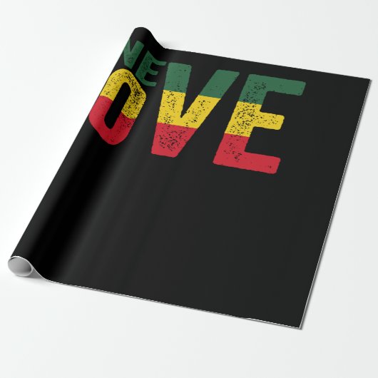 Eine Liebe Jamaican Rasta Reggae Geschenkpapier (Ungerollt)