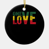 Eine Liebe Jamaican Rasta Reggae Keramik Ornament (Vorne)