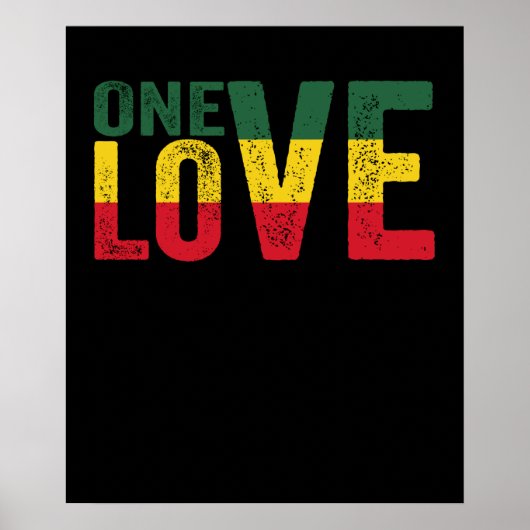 Eine Liebe Jamaican Rasta Reggae Poster (Vorne)