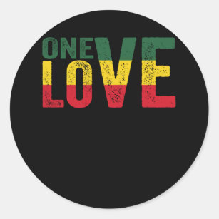 Eine Liebe Jamaican Rasta Reggae Runder Aufkleber