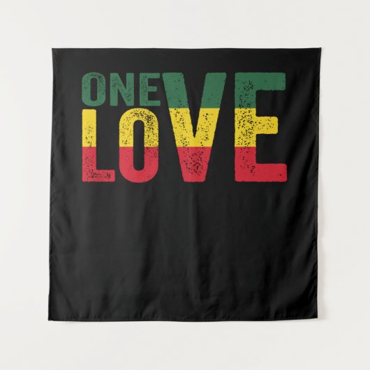 Eine Liebe Jamaican Rasta Reggae Wandteppich (Vorderseite)