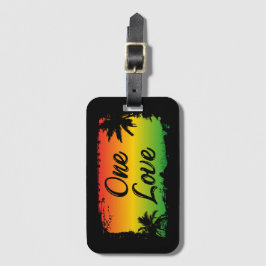 Eine Liebe jamaican Rastafari Tropical Palm Trees Gepäckanhänger