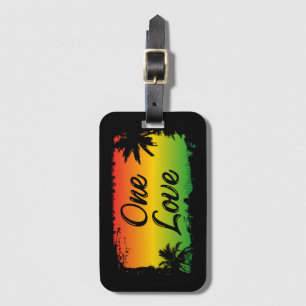 Eine Liebe jamaican Rastafari Tropical Palm Trees Gepäckanhänger