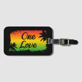 Eine Liebe jamaican Rastafari Tropical Palm Trees Gepäckanhänger