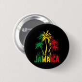 Eine Liebe Jamaika Jamaikanischer Urlaub Reggae Pa Button (Vorne & Hinten)