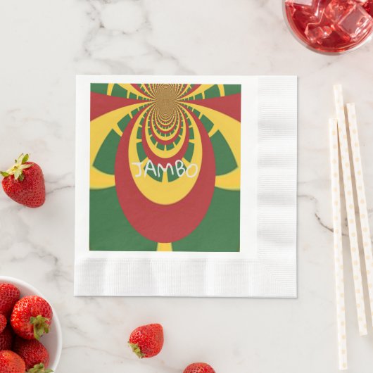 Eine Liebe Jambo Hakuna Matata Jamaica Rasta Color Serviette (Beispiel)