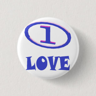Eine Liebe Kunstmuster blauer Hauch von lila Button