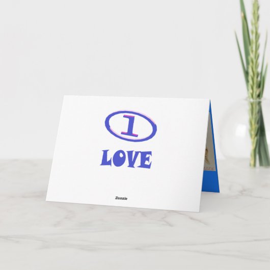 Eine Liebe Kunstmuster blauer Hauch von lila Karte (Rückseite)