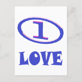 Eine Liebe Kunstmuster blauer Hauch von lila Postkarte