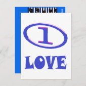 Eine Liebe Kunstmuster blauer Hauch von lila Postkarte (Vorne/Hinten)