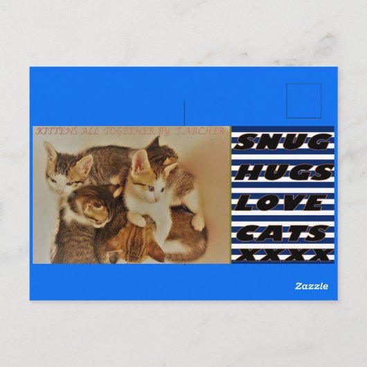 Eine Liebe Kunstmuster blauer Hauch von lila Postkarte (Rückseite)