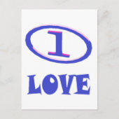 Eine Liebe Kunstmuster blauer Hauch von lila Postkarte (Vorderseite)