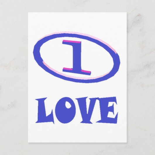 Eine Liebe Kunstmuster blauer Hauch von lila Postkarte (Vorderseite)