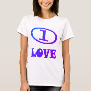 Eine Liebe Kunstmuster blauer Hauch von lila T-Shirt