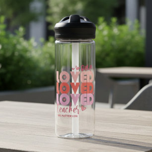 Eine Liebe Lehrer Rosa Moderner Personalisierter N Trinkflasche