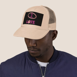 Eine Liebe lila rosa und schwarzes Design Truckerkappe