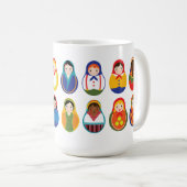 Eine Liebe Matroyshka internationale Kaffeetasse (VorderseiteRechts)