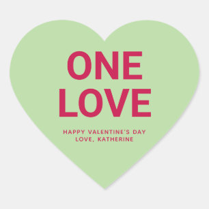 Eine Liebe niedlicher Valentinstag Herz-Aufkleber