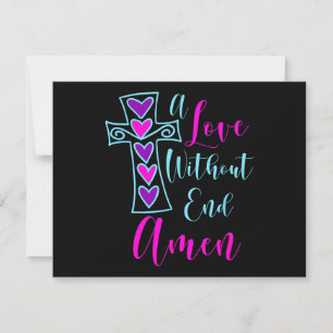 Eine Liebe ohne Ende Amen Jesus Inspirierte Zitat Feiertagskarte