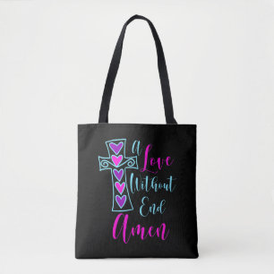 Eine Liebe ohne Ende Amen Jesus Inspirierte Zitat  Tasche