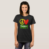 Eine Liebe Peace Liebe Unity Reggae Roots Jamaica T-Shirt (Vorne ganz)