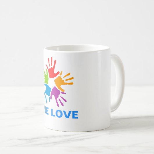 Eine Liebe Rainbow Hands Klassische Tasse (VorderseiteRechts)