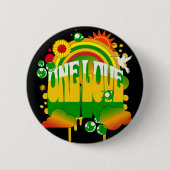 Eine Liebe Rasta-Button Button (Vorderseite)