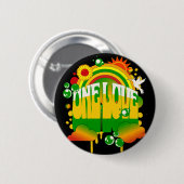 Eine Liebe Rasta-Button Button (Vorne & Hinten)