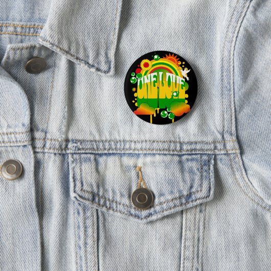 Eine Liebe Rasta-Button Button (Beispiel)
